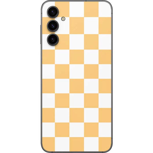 Yellow and White Checkerboard Galaxy A14 5G Skin